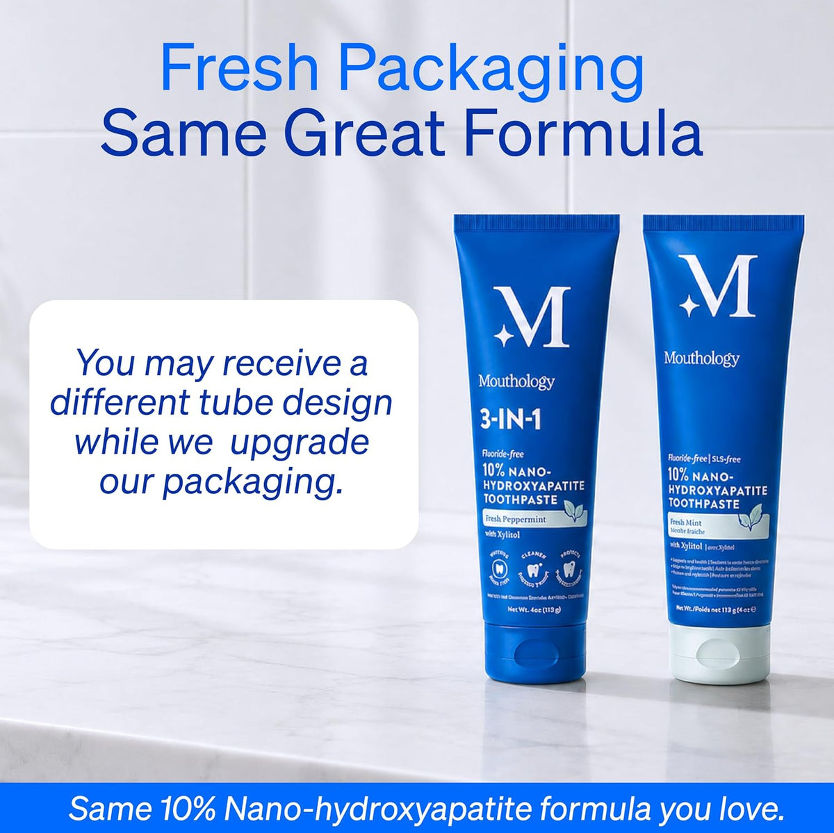 Mouthology 10% Nano Hydroxyapatite Toothpaste, Fluoride Free, Mint 4 oz - view 5
