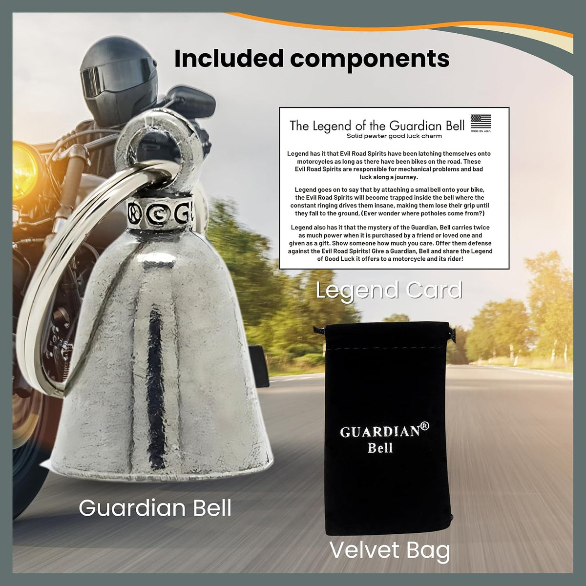 Guardian Bell Animals Good Luck Bell with Keyring and Gift Bag - view 5