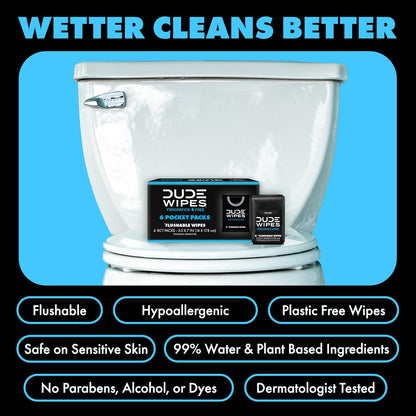 DUDE Wipes Unscented Pocket Packs Flushable Wipes, 48 Count - view 4