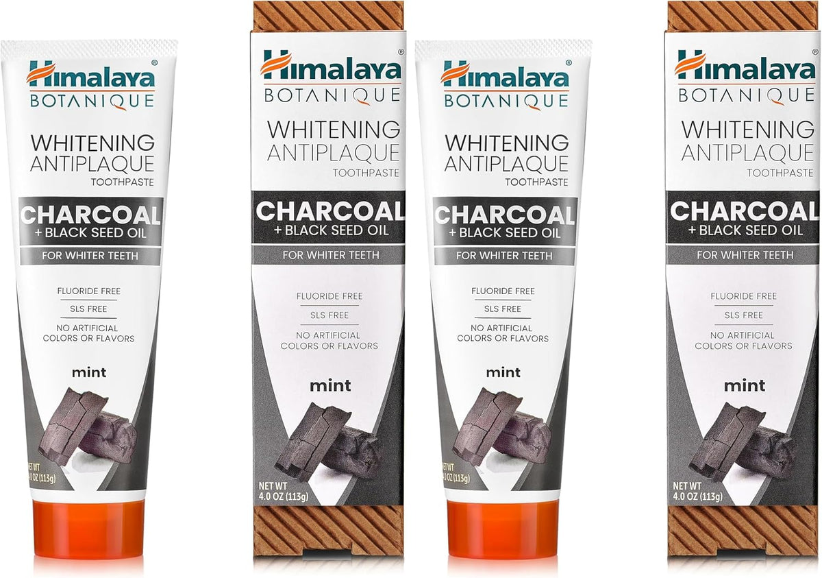 Himalaya Botanique Charcoal + Black Seed Oil Toothpaste 113 g (4 oz), Pack of 2 — product view