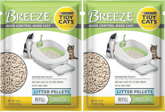 Purina Tidy Cats Breeze Litter Pellets Refill, Unscented, 2 x 3.5 lb