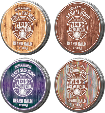 Viking Revolution Beard Balm Variety Pack, 4 x 1 oz