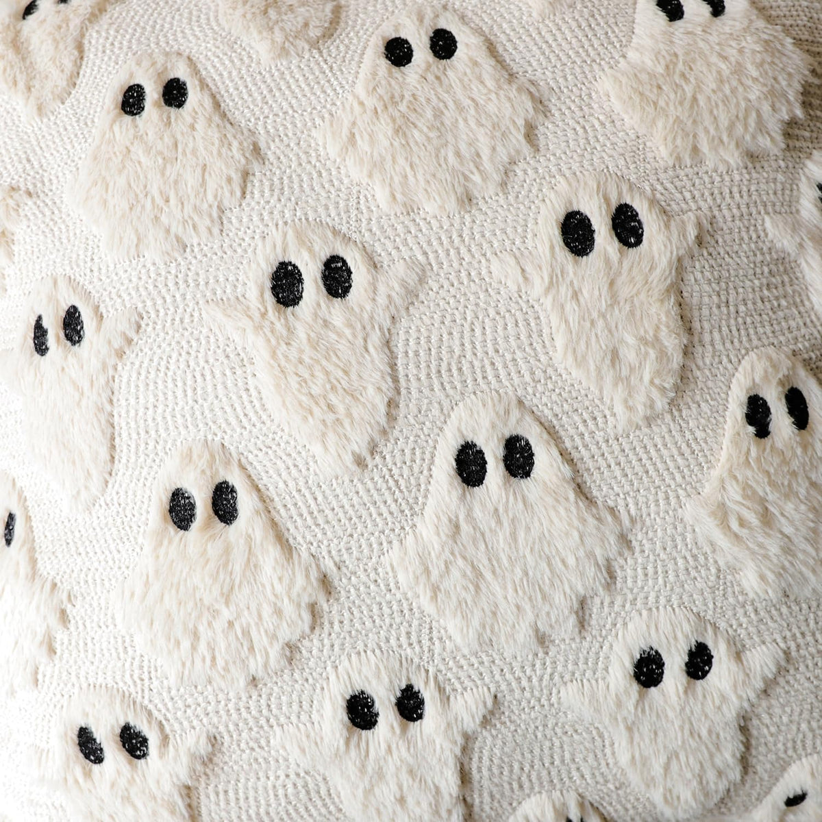 4TH Emotion Halloween Ghost Cushion Covers, 18 x 18 Inch, Set of 2, Beige — alternate product view