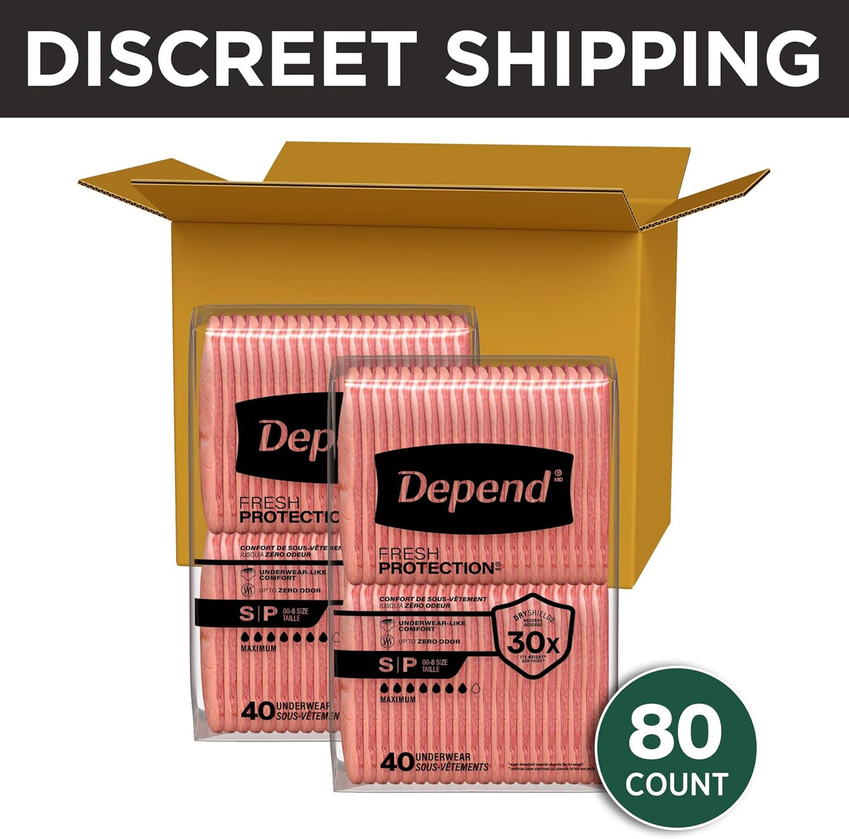 Depend Fresh Protection Incontinence Underwear for Women, Small, 80 Count - view 2