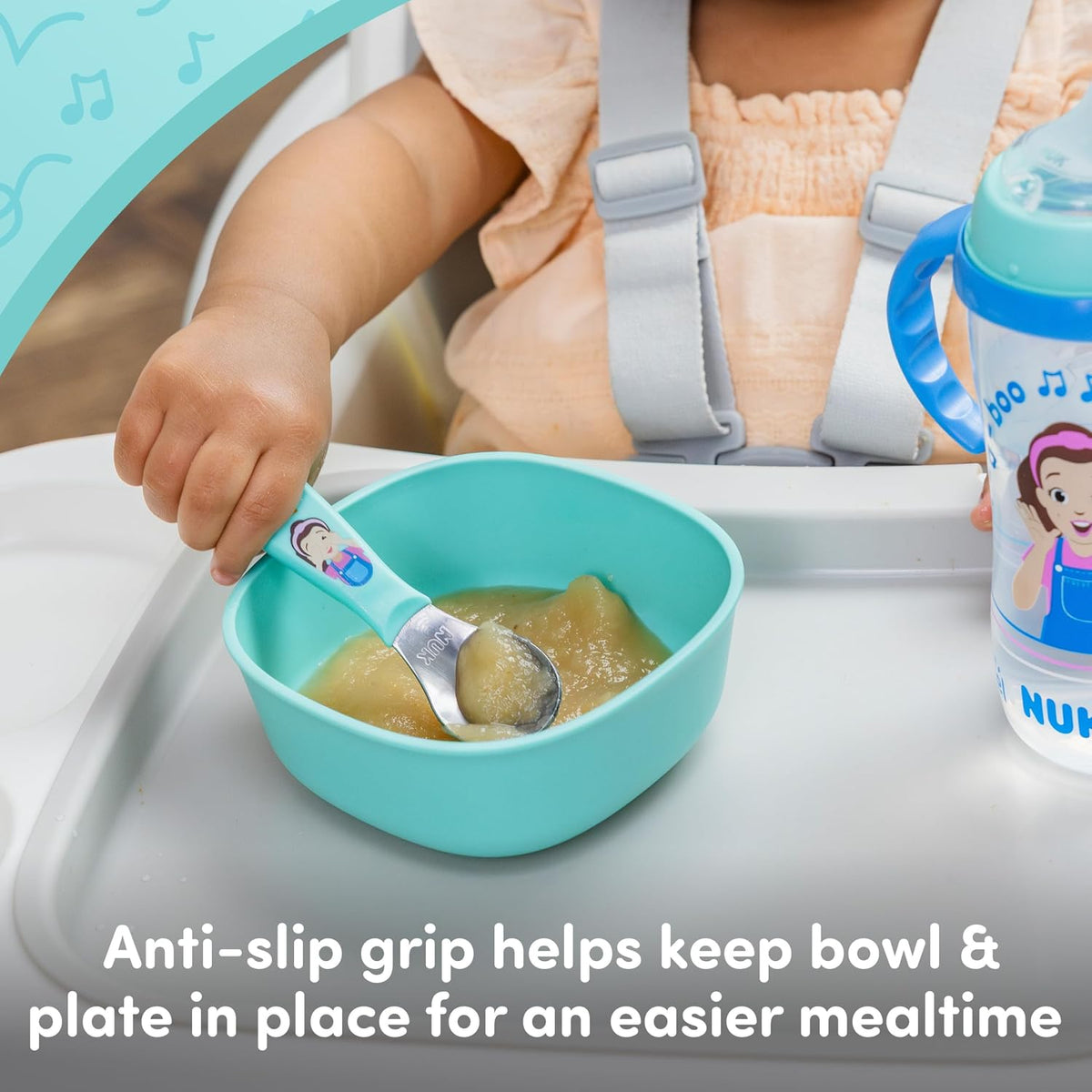 NUK Ms. Rachel Toddler Tableware Set with Plate, Bowl, Fork and Spoon - view 4