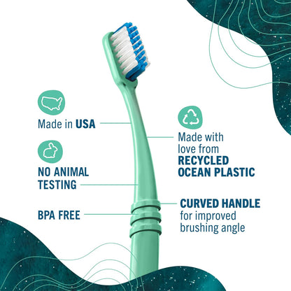 Preserve POPi Adult Toothbrush, Neptune Green, Soft - view 3