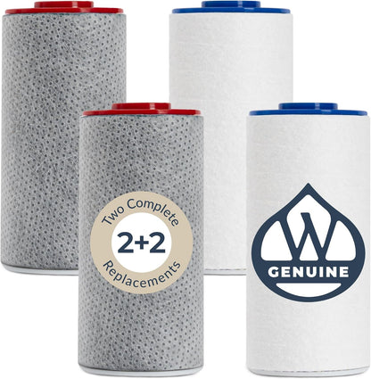 Weddell Duo Shower Filter Replacement Cartridges, 2+2 Pack