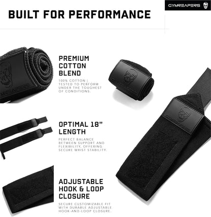 Gymreapers Weightlifting Wrist Wraps, Black, 18 Inch - view 5