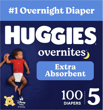 Huggies Overnites Nappies, Size 5 (27+ lbs), 100 Count
