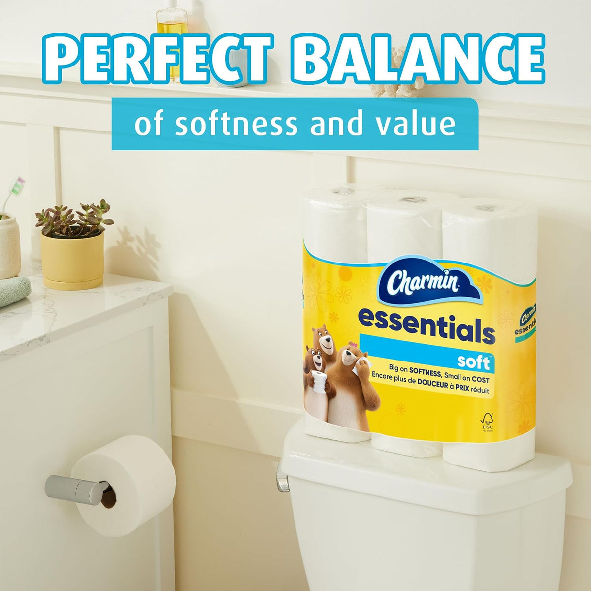 Charmin Essentials Soft Toilet Paper, 6 Mega Rolls, 330 Sheets Each - view 4