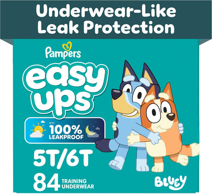 Pampers Easy Ups Bluey Potty Training Pants, Size 7 (5T-6T), 84 Count