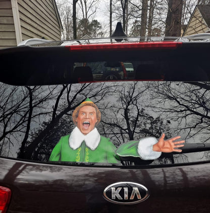 WiperTags Jolly Elf Waving Arm Wiper Blade Decal, Christmas - view 3