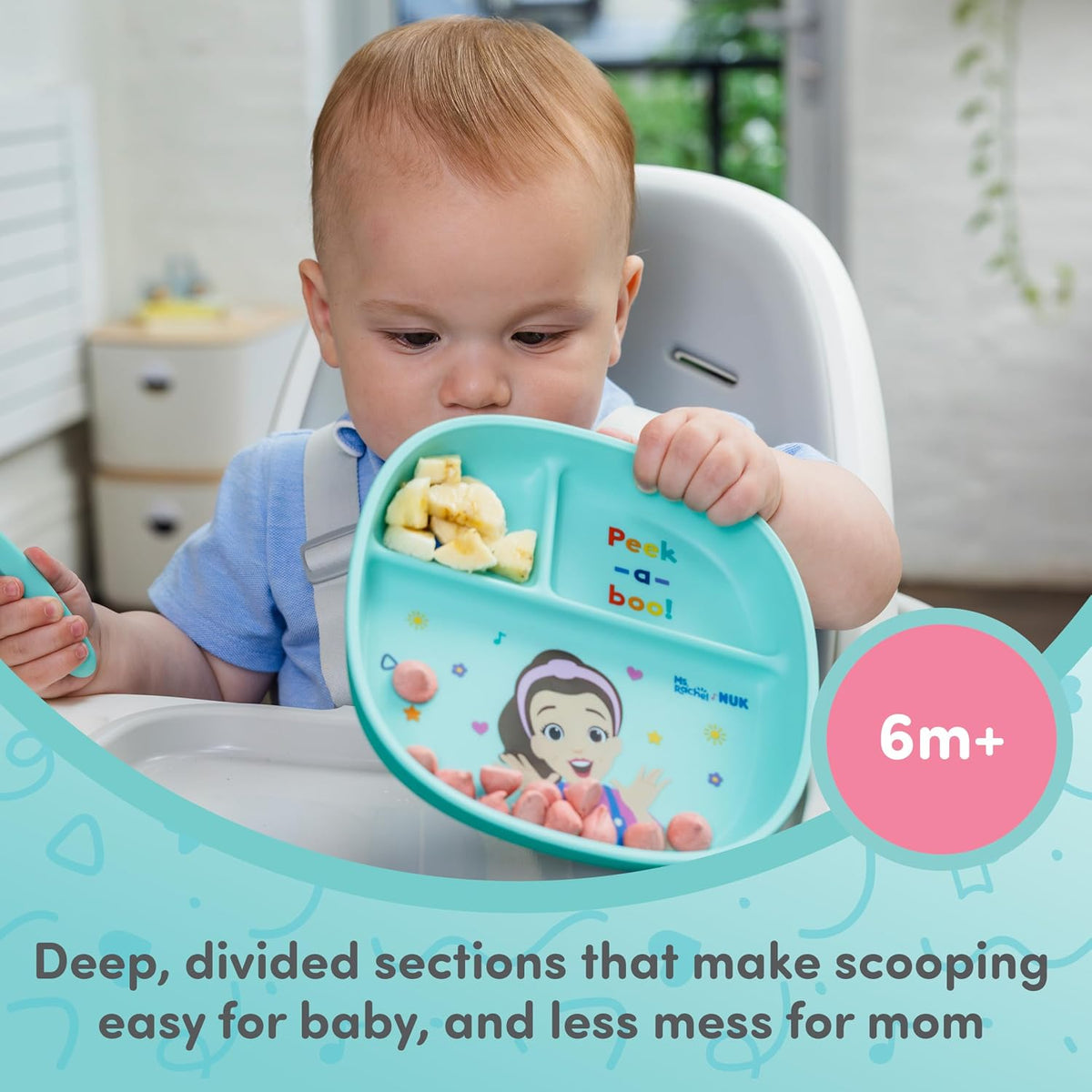 NUK Ms. Rachel Toddler Tableware Set with Plate, Bowl, Fork and Spoon - view 3