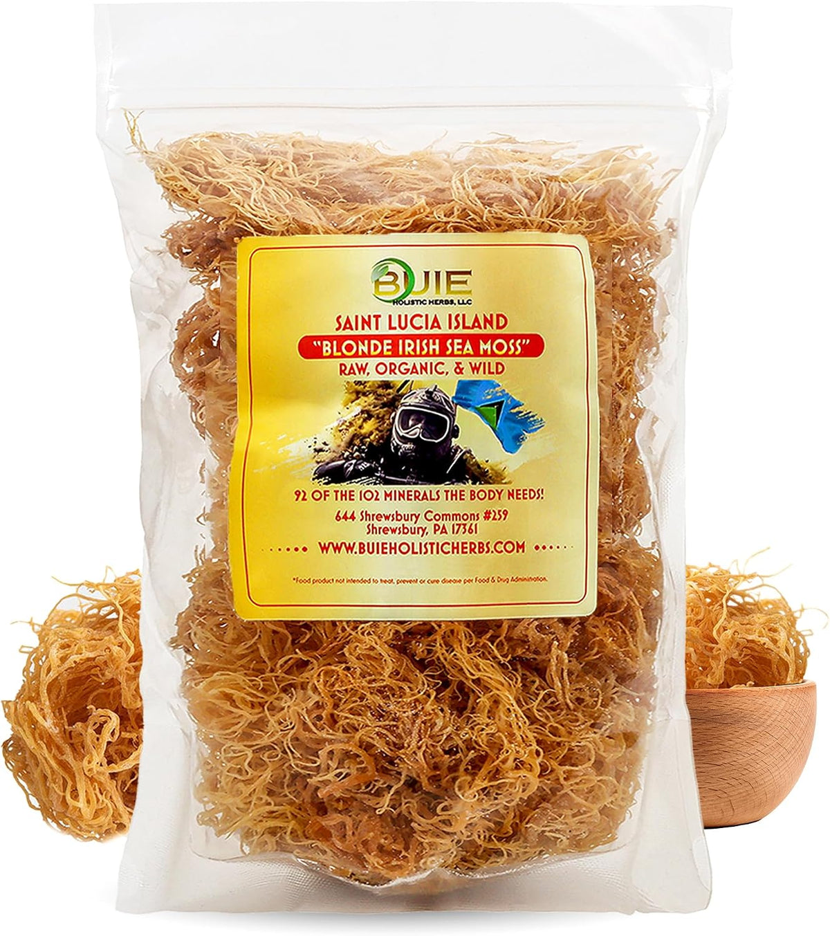 BUIE Golden Irish Sea Moss 56g, Raw and Wildcrafted
