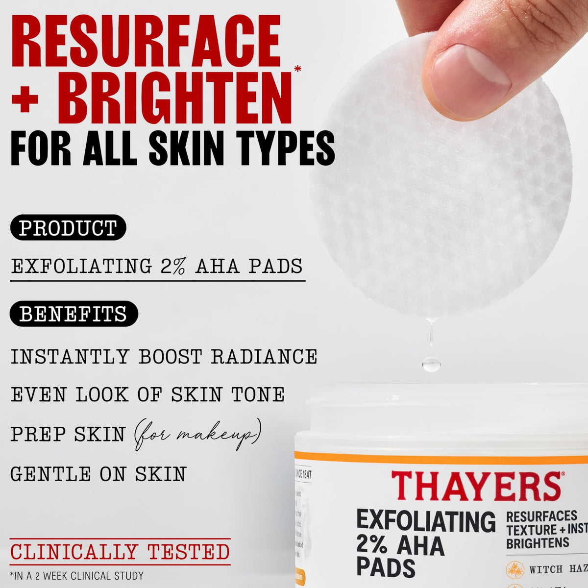 Thayers Exfoliating 2% AHA Toner Pads with Witch Hazel, 60 Count - view 2