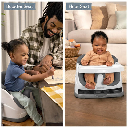 Ingenuity Baby Base 2-in-1 Booster Feeding and Floor Seat, Slate - view 2