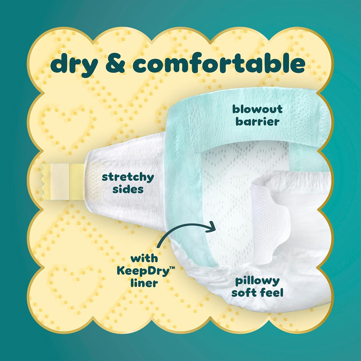 Pampers Swaddlers Nappies, Size 5 (20-37 lbs), 104 Count - view 2