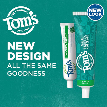 Tom's of Maine Wicked Fresh Toothpaste, Cool Peppermint 4.7 oz, Pack of 2 - view 2