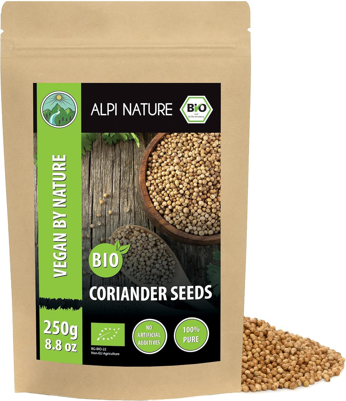 Alpi Nature Organic Coriander Seeds 250 g — product view
