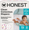 The Honest Company Daytime Nappies, Rose Blossom, Size 2, 72 Count