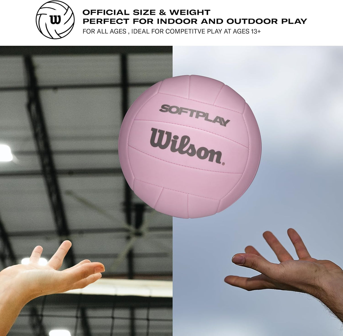 WILSON Soft Play Volleyball, Official Size, Pink - view 6