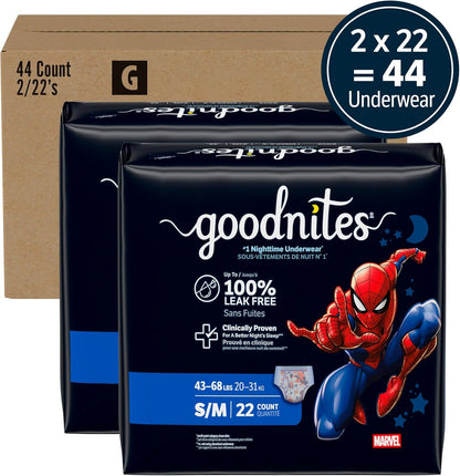 GoodNites Boys Night-Time Underwear, Size S/M, 44 Count (2 Packs of 22) - view 2