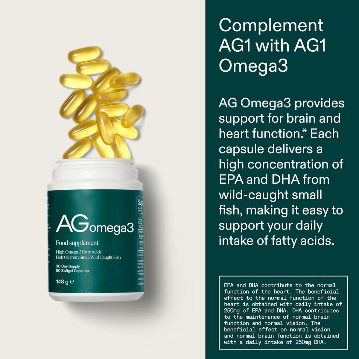 AG1 Omega3 Fish Oil Softgel Capsules, 2,000 mg, 90 Count - view 5