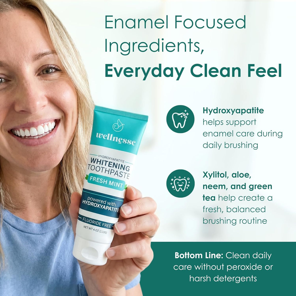 Wellnesse Travel Size Whitening Toothpaste, Fresh Mint 1.75 oz (50 g) - view 4
