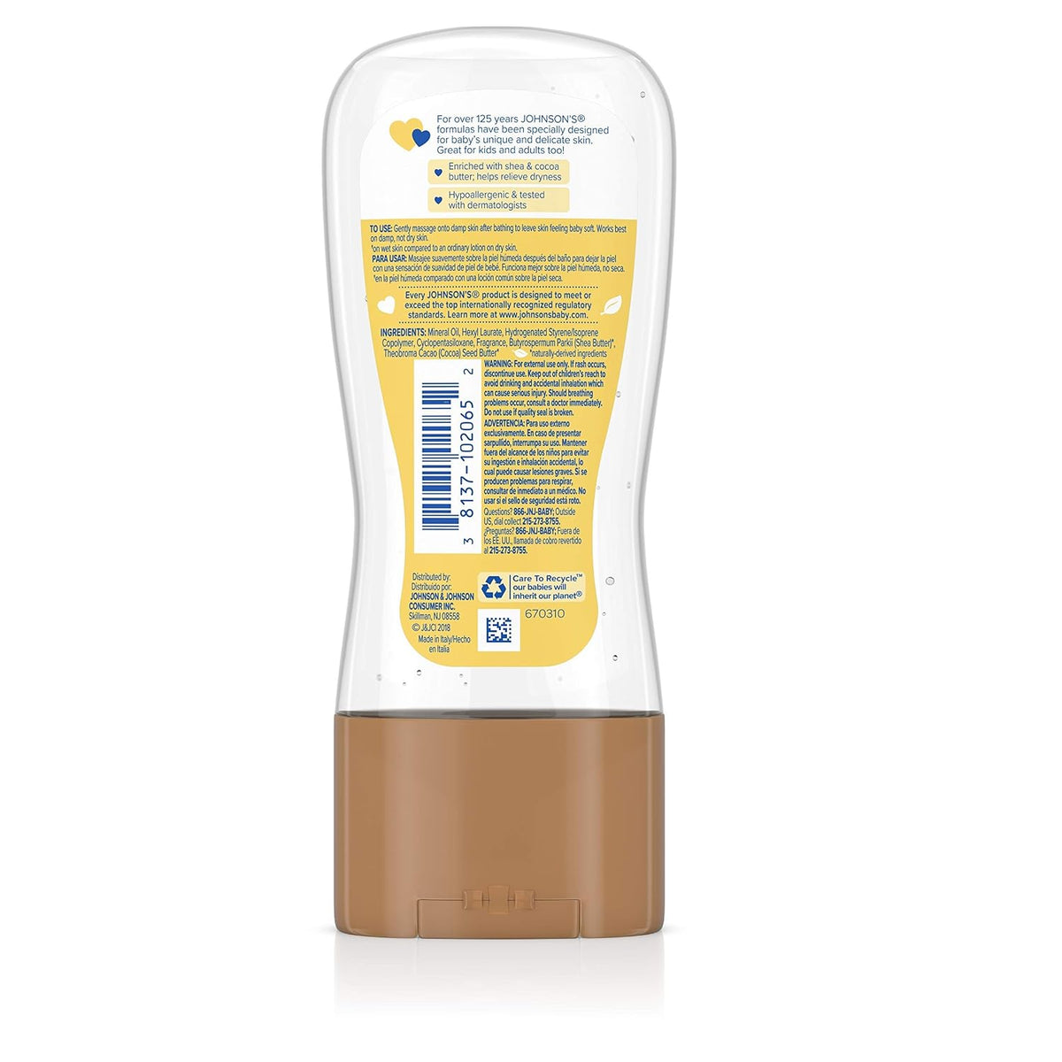 Johnson's Baby Oil Gel with Shea and Cocoa Butter, 6.5oz - view 2