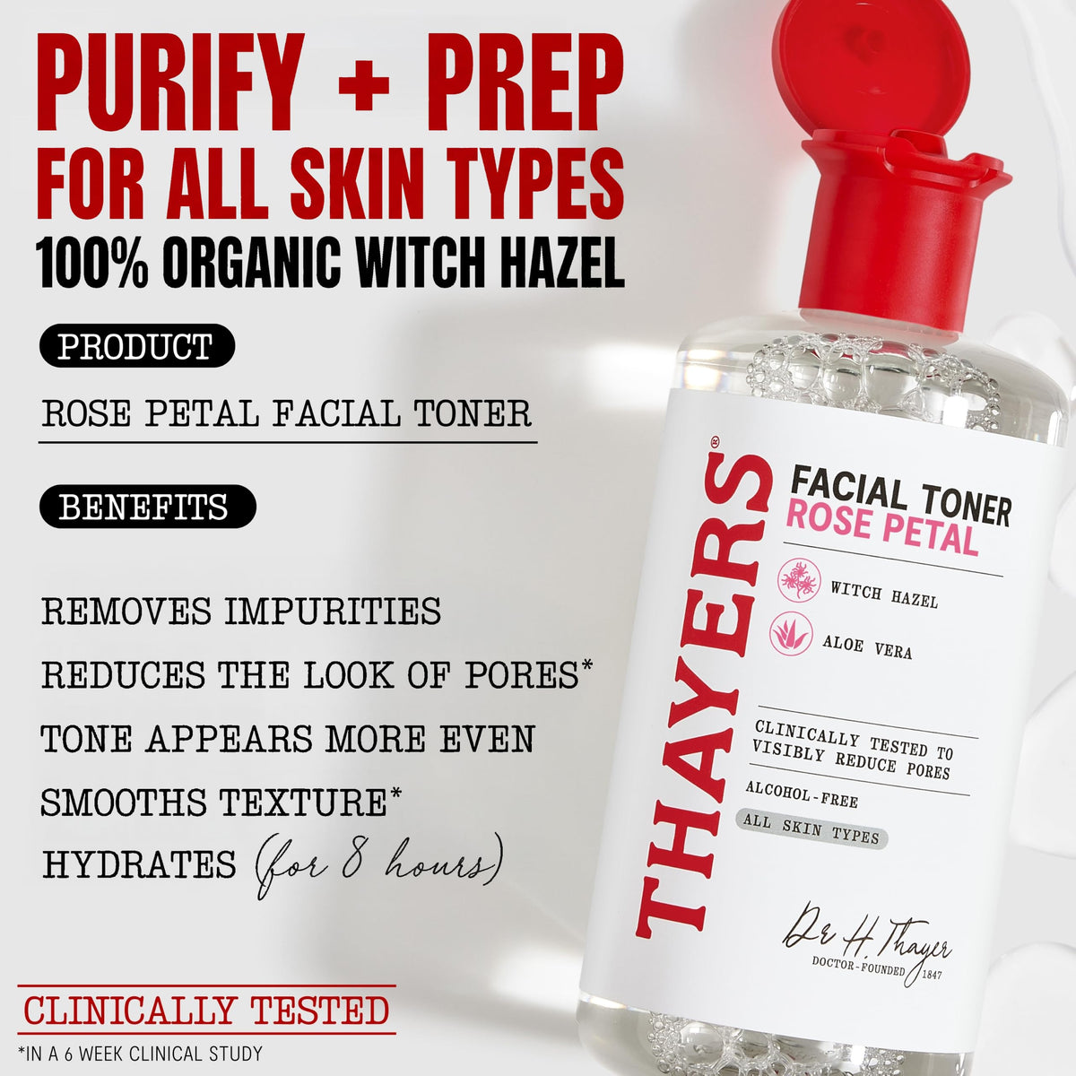 Thayers Rose Petal Witch Hazel Facial Toner with Aloe Vera 89 ml (3 fl oz) - view 4