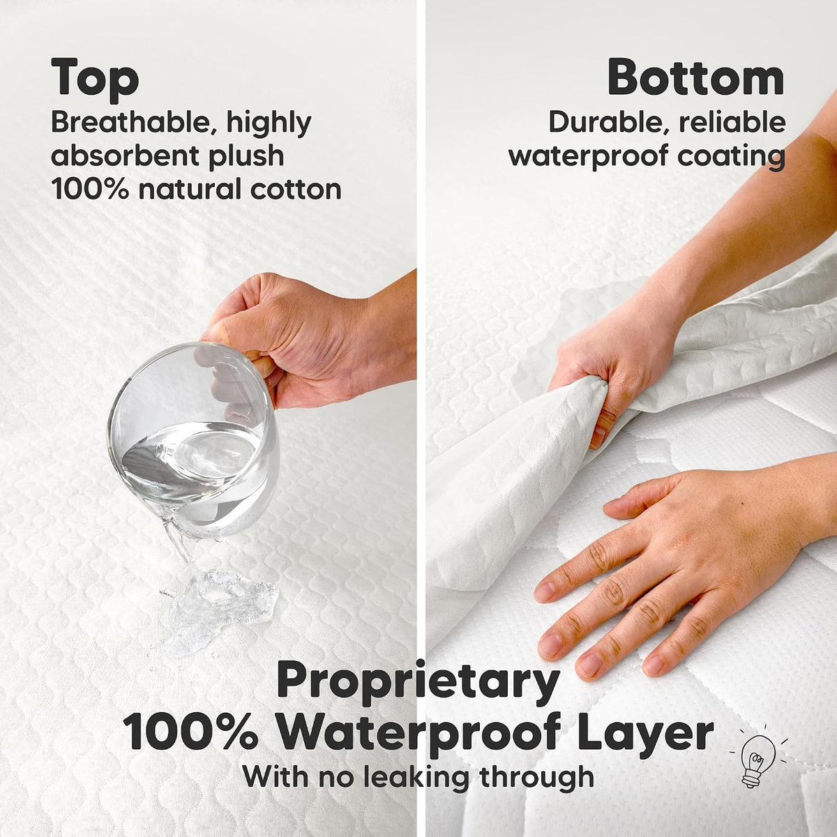KeaBabies Waterproof Cot Mattress Protectors, Fitted, 52 x 28 Inch, Pack of 2 - view 4