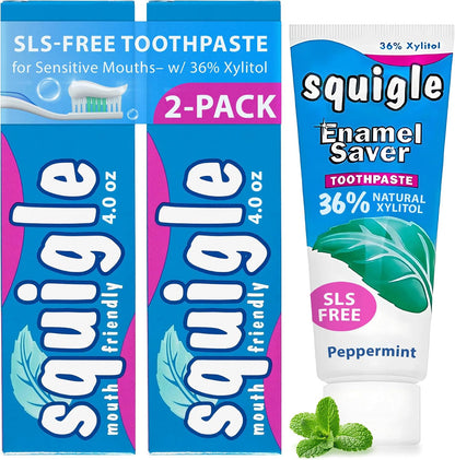 Squigle Enamel Saver SLS-Free Toothpaste with 36% Xylitol