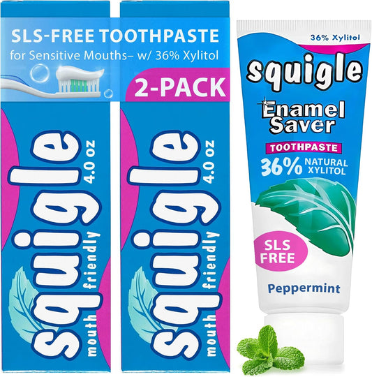 Squigle Enamel Saver SLS-Free Toothpaste with 36% Xylitol