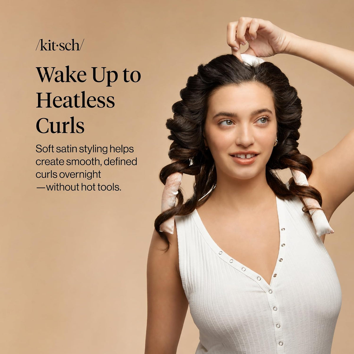 Kitsch Satin Heatless Curler Set - Sunset Tie Dye — alternate product view