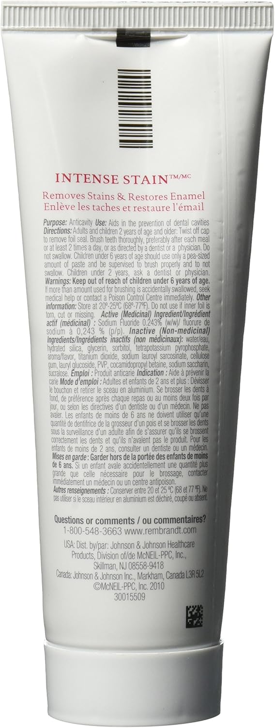 Rembrandt Intense Stain Mint Toothpaste, 3 oz, Pack of 3 - view 2