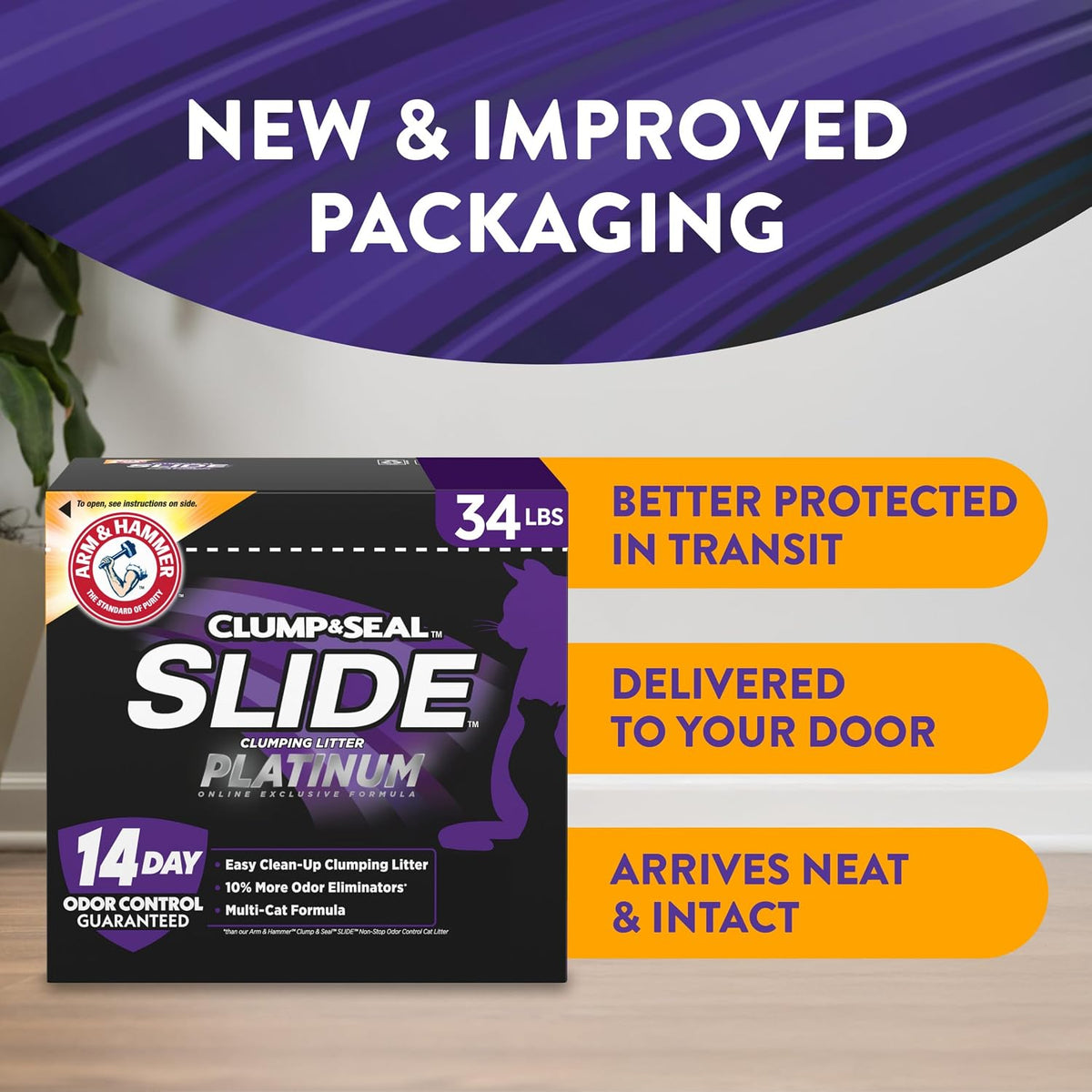 Arm & Hammer Slide Platinum Easy Clean-Up Clumping Cat Litter, 34 lb - view 2