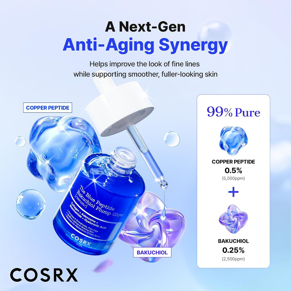 COSRX The Blue Copper Peptide Bakuchiol Serum, 1.69 fl oz - view 3