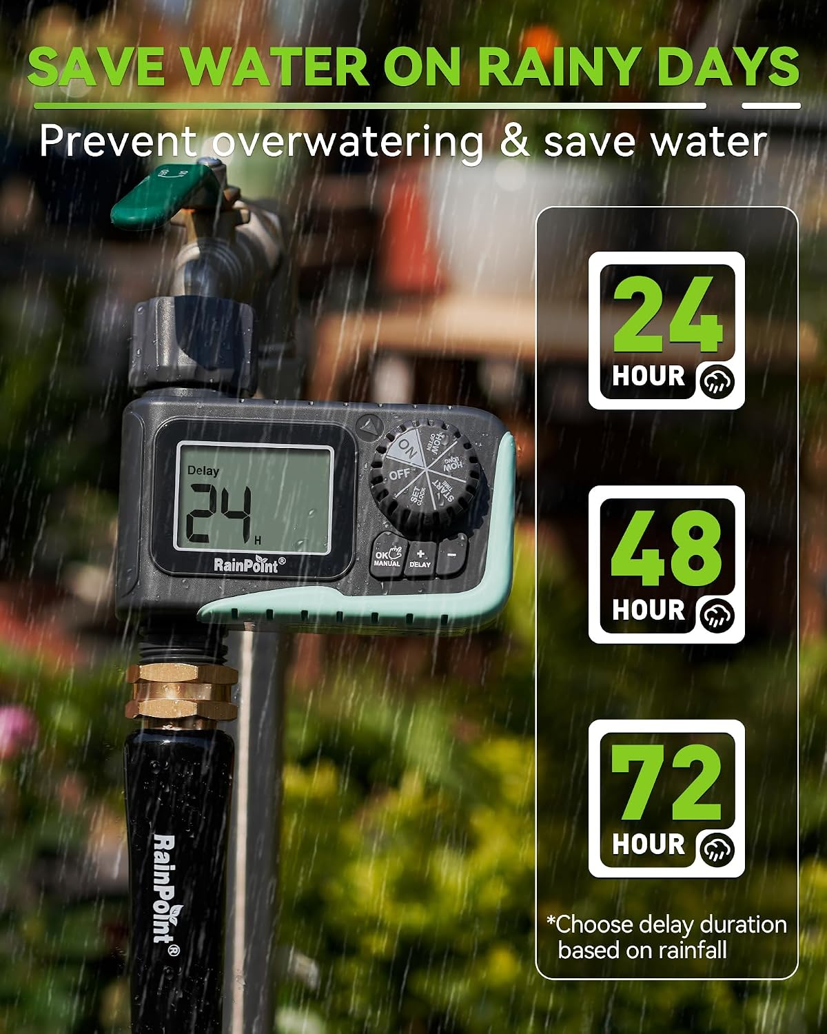 RAINPOINT Programmable Garden Hose Sprinkler Timer, 1 Outlet - view 4