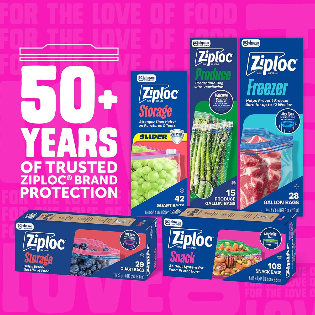 Ziploc Smart Zipper Quart Storage Bags, 80 Count, Clear - view 6