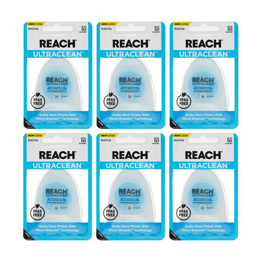 Reach Ultraclean Mint Dental Floss, 30 Yards (27 m), Pack of 6