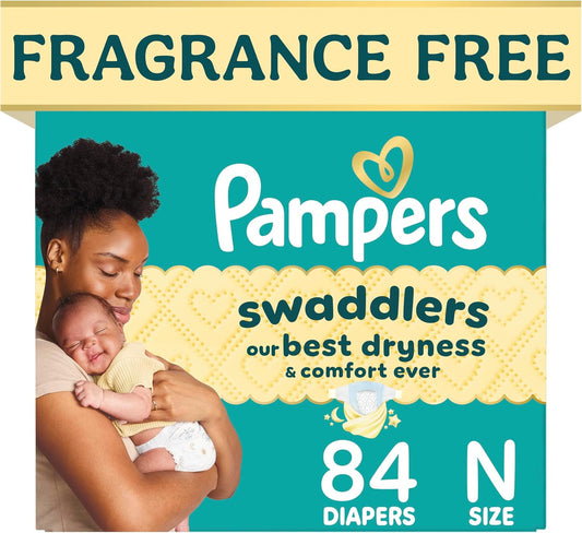 Pampers Swaddlers Newborn Nappies, Up to 10 lbs, 84 Count