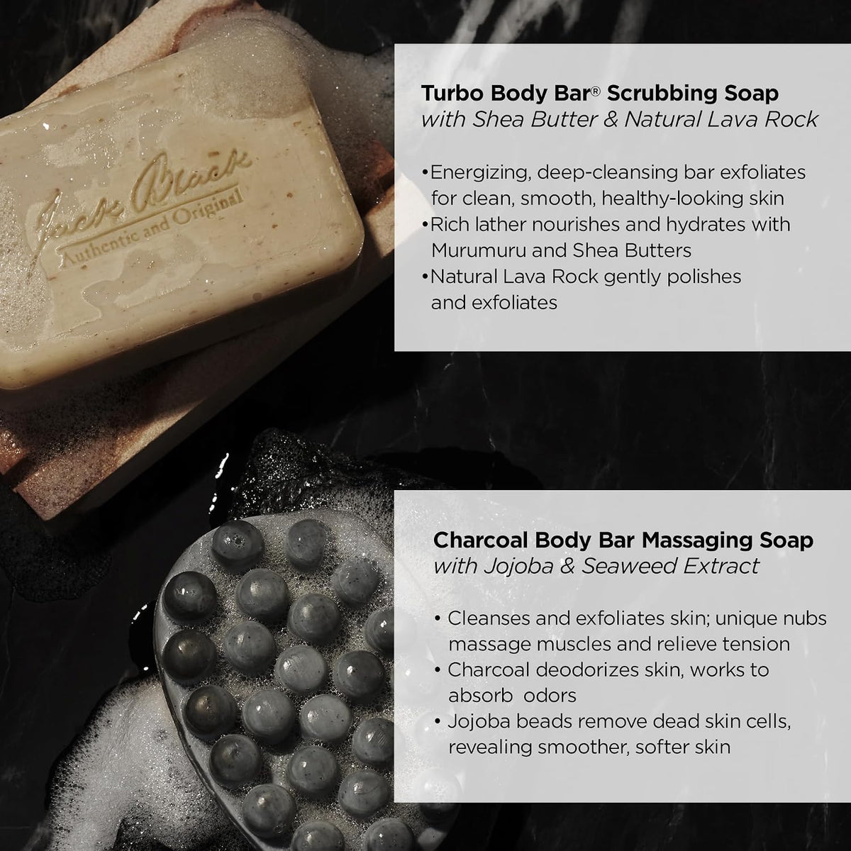 Jack Black Charcoal Body Bar Massaging Soap, Pack of 3 - view 3