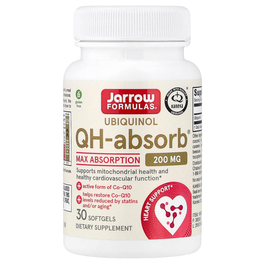 Jarrow Formulas Ubiquinol QH-Absorb, Max Absorption, 200 mg, 30 Softgels