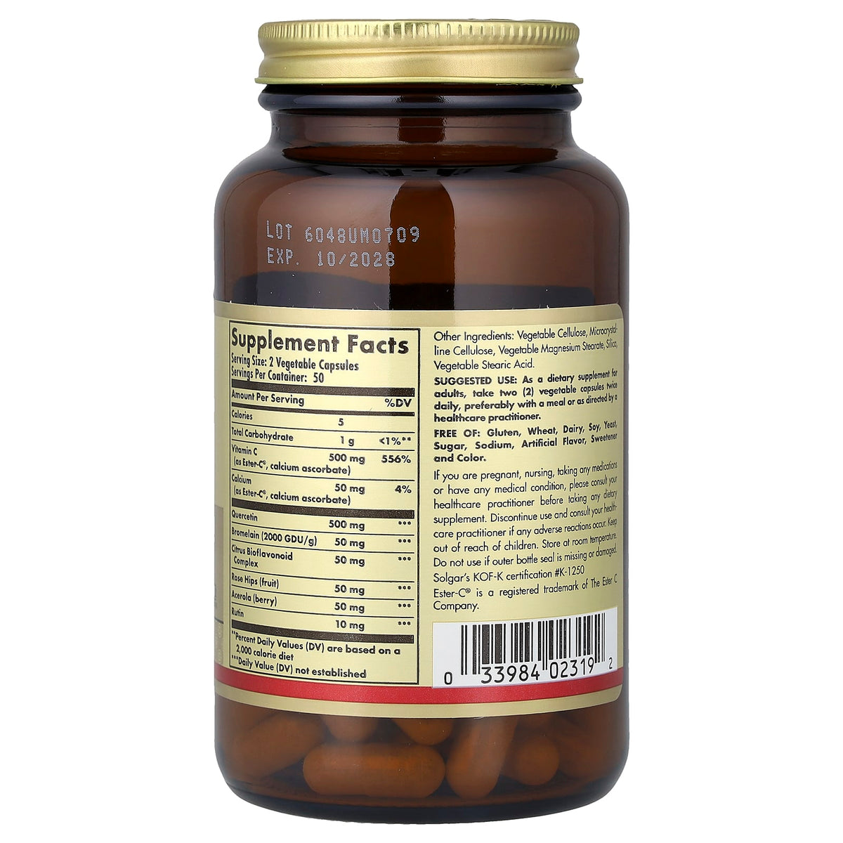 Solgar Quercetin Complex with Ester-C Plus, 100 Vegetable Capsules - view 2