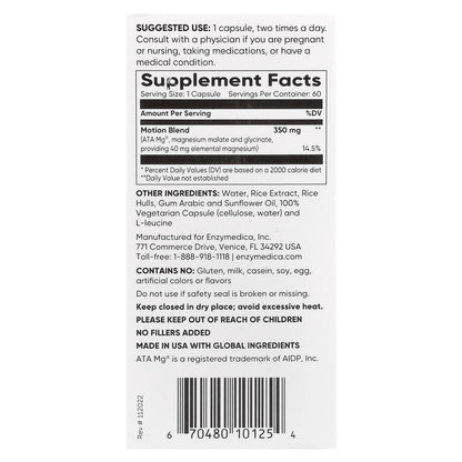 Enzymedica Magnesium Motion, 60 Capsules (350 mg per Capsule) - view 2