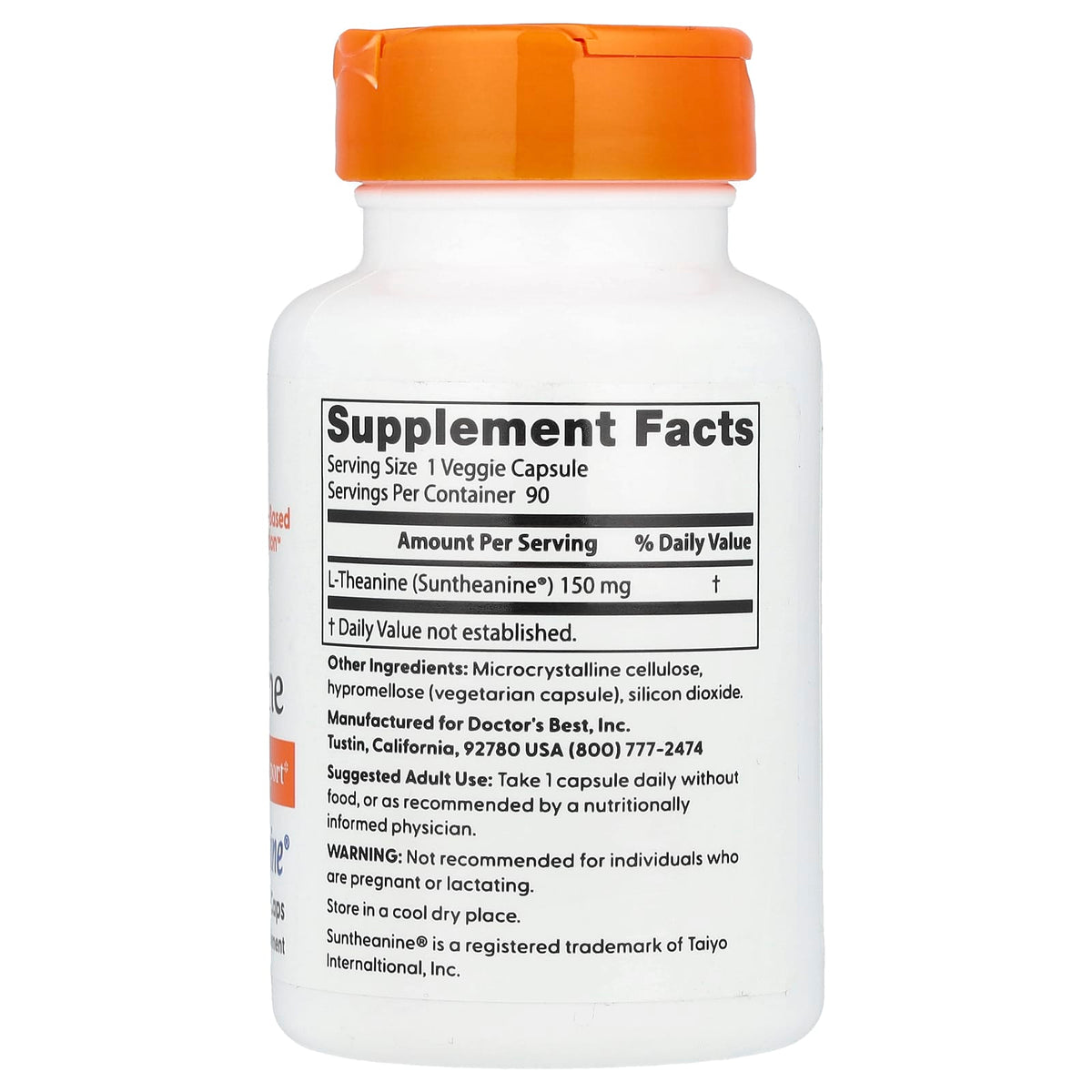 Doctor's Best L-Theanine 150 mg, 90 Veggie Capsules - view 2