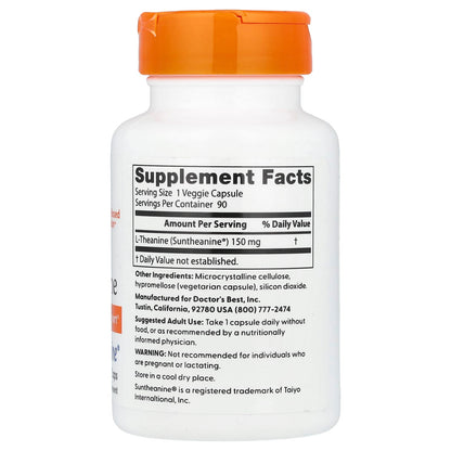Doctor's Best L-Theanine 150 mg, 90 Veggie Capsules - view 2