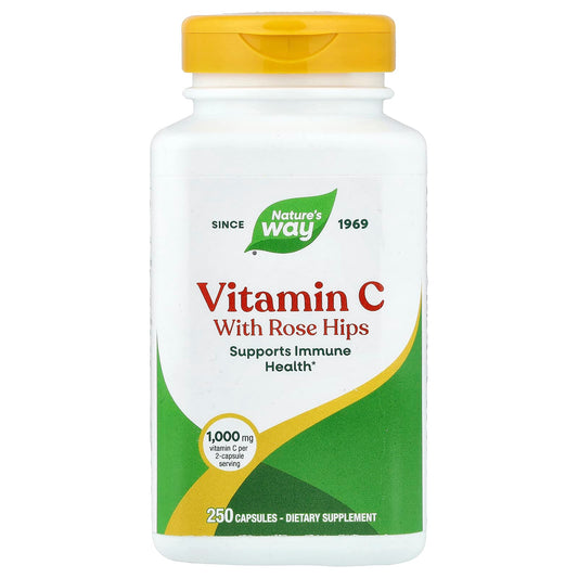 Nature's Way Vitamin C with Rose Hips, 1,000 mg per Serving, 250 Capsules