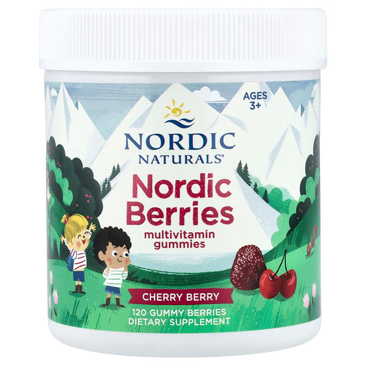 Nordic Naturals Nordic Berries Multivitamin, Cherry Berry, Ages 3+, 120 Gummies