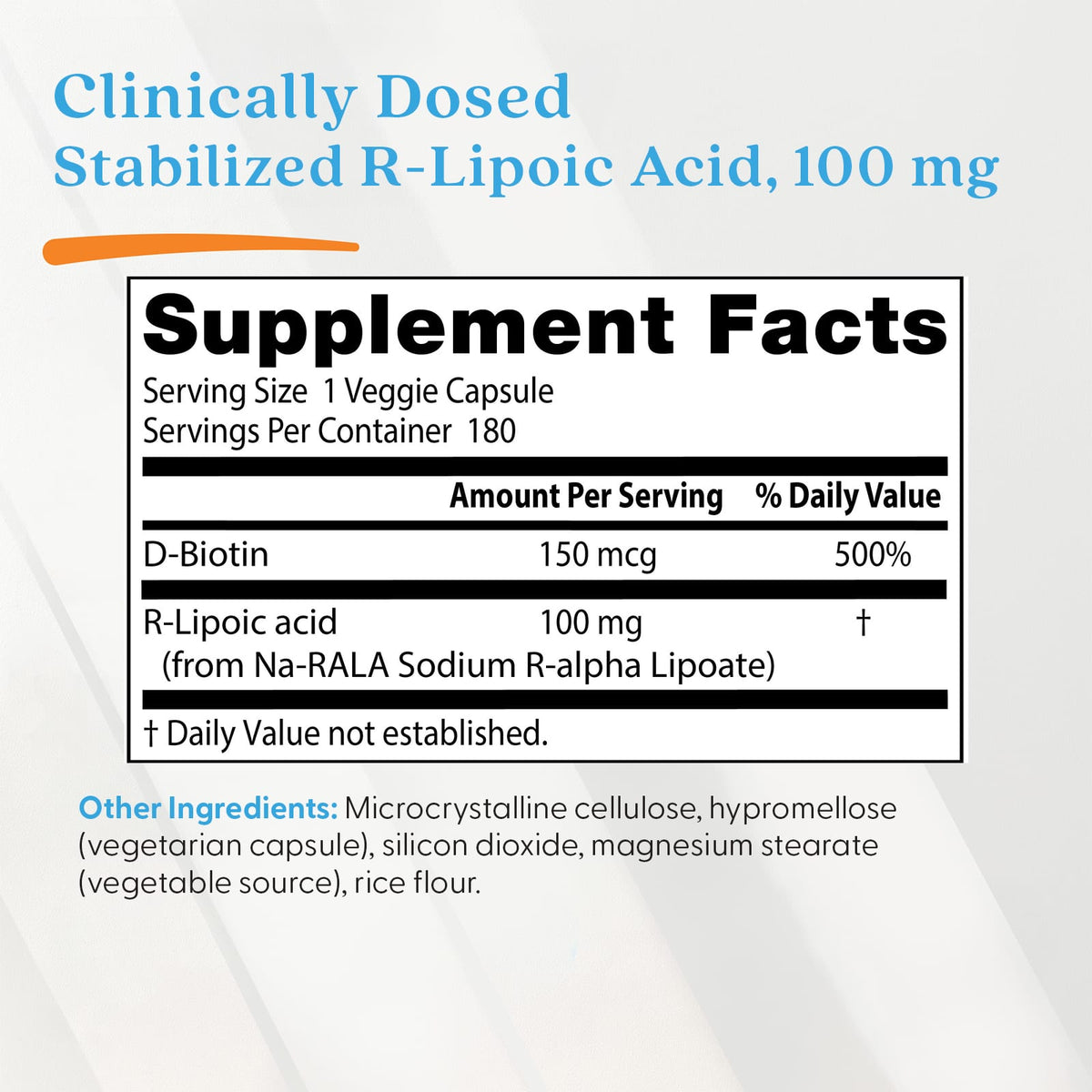 Doctor's Best Stabilized R-Lipoic Acid, 100 mg, 180 Veggie Caps - view 4